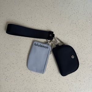 Lululemon Dual Pouch Wristlet - Navy & Baby Blue Combo